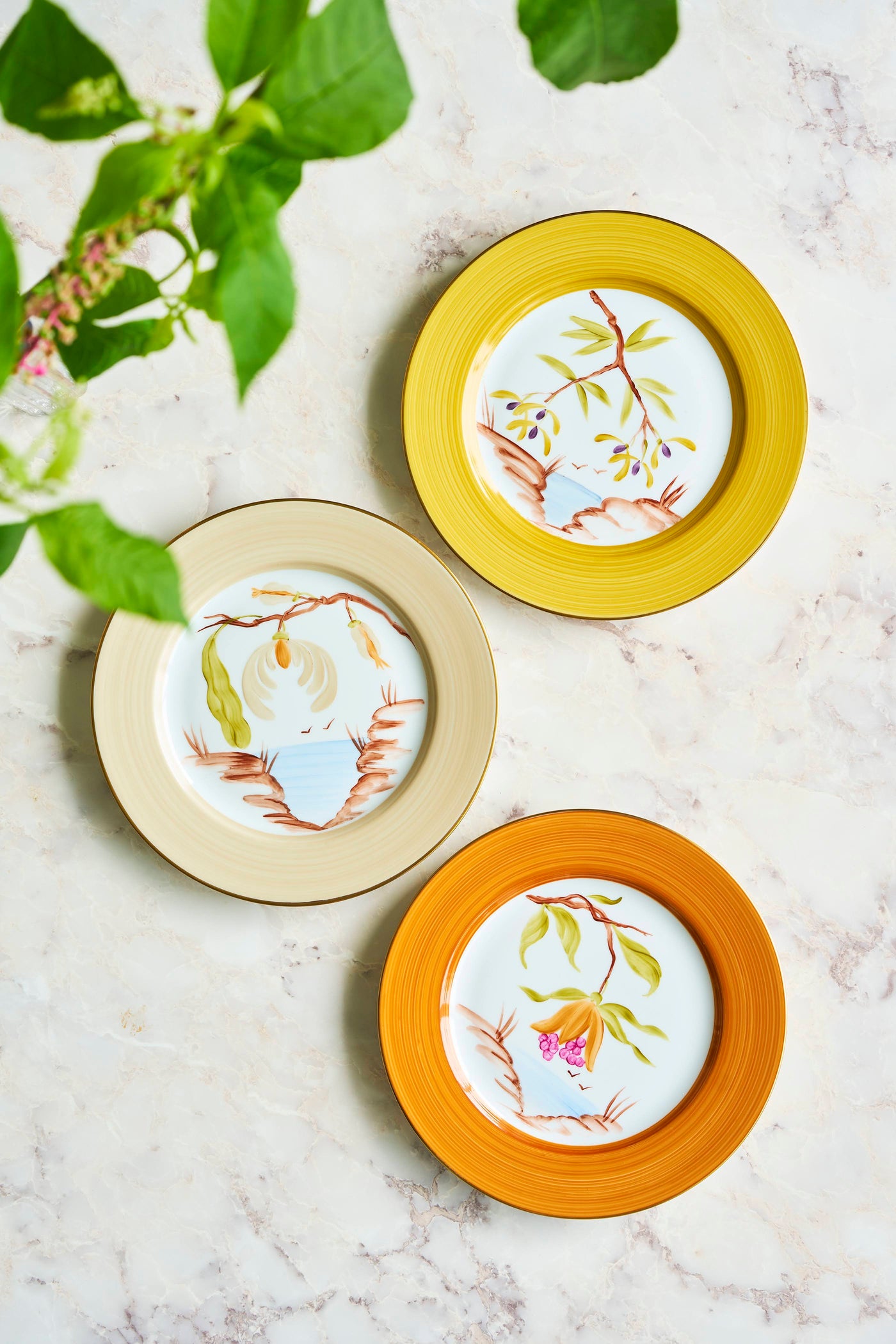 【 Order Only 】Marie Daage FLORA 21cmプレート イエロー