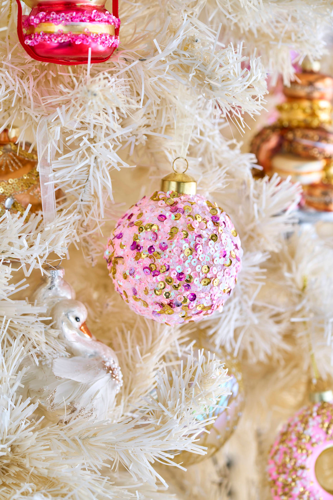 新品 クリスマスデコレーション フロストオーナメント ゴールド