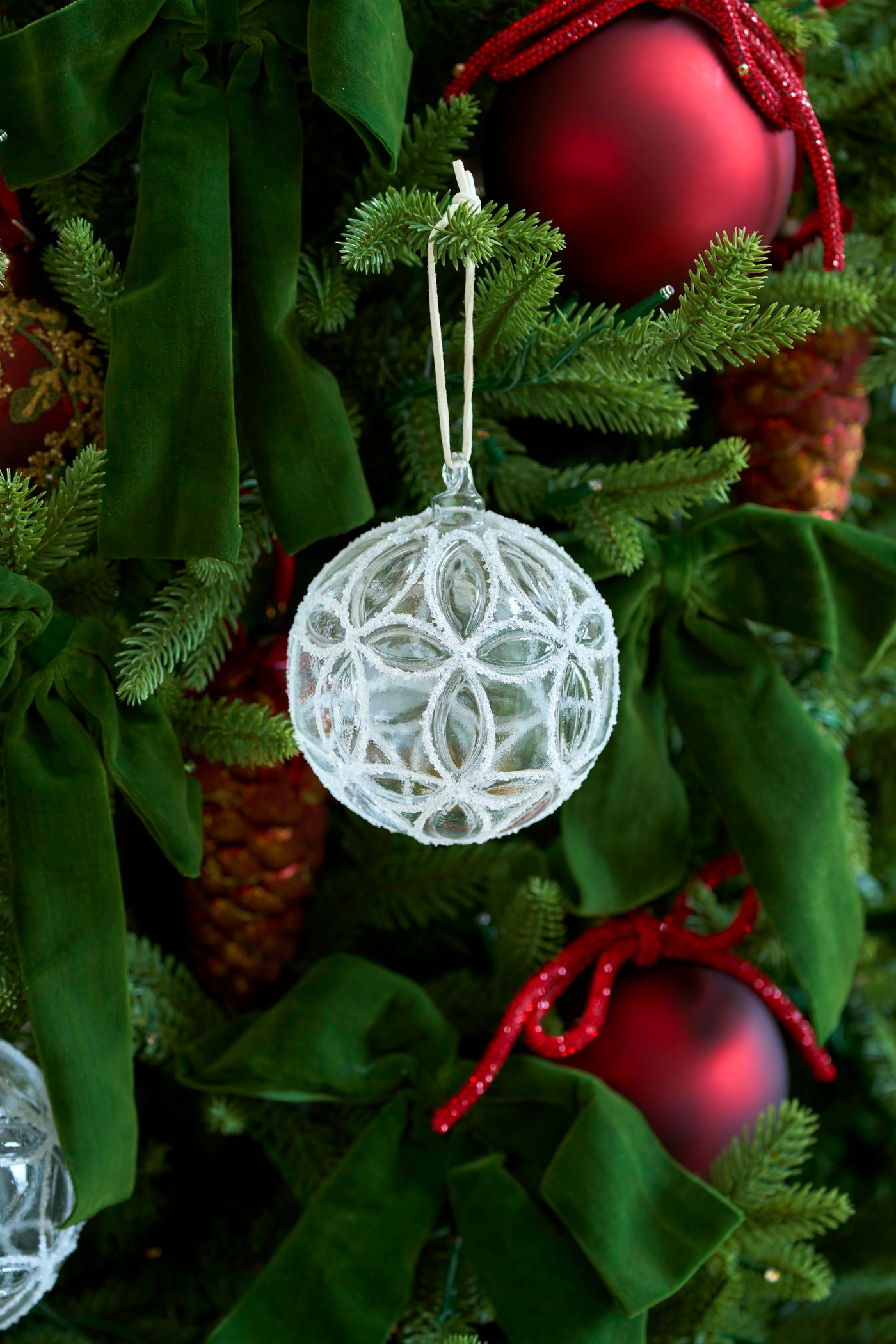 SHISHI　スノーグリッターオーナメント　Φ１０cm