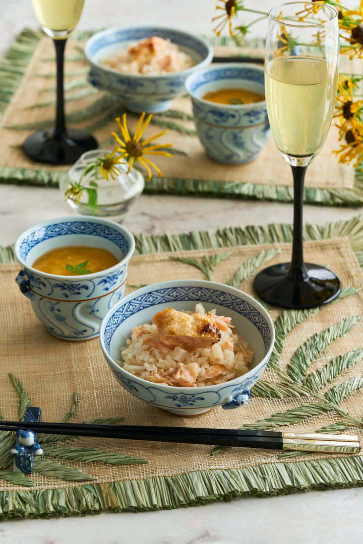 波佐見焼 割草花-閑人 彫煎茶（青） – Blooming Home