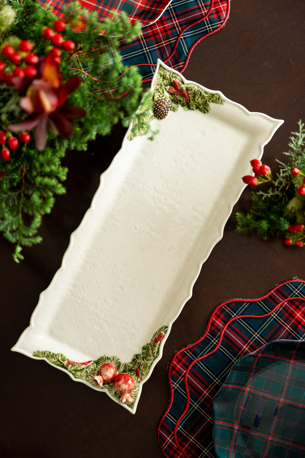 クリスマス　食器 クリスマスツリー柄食器セット ホリー 松 パイン 食器16点セット
