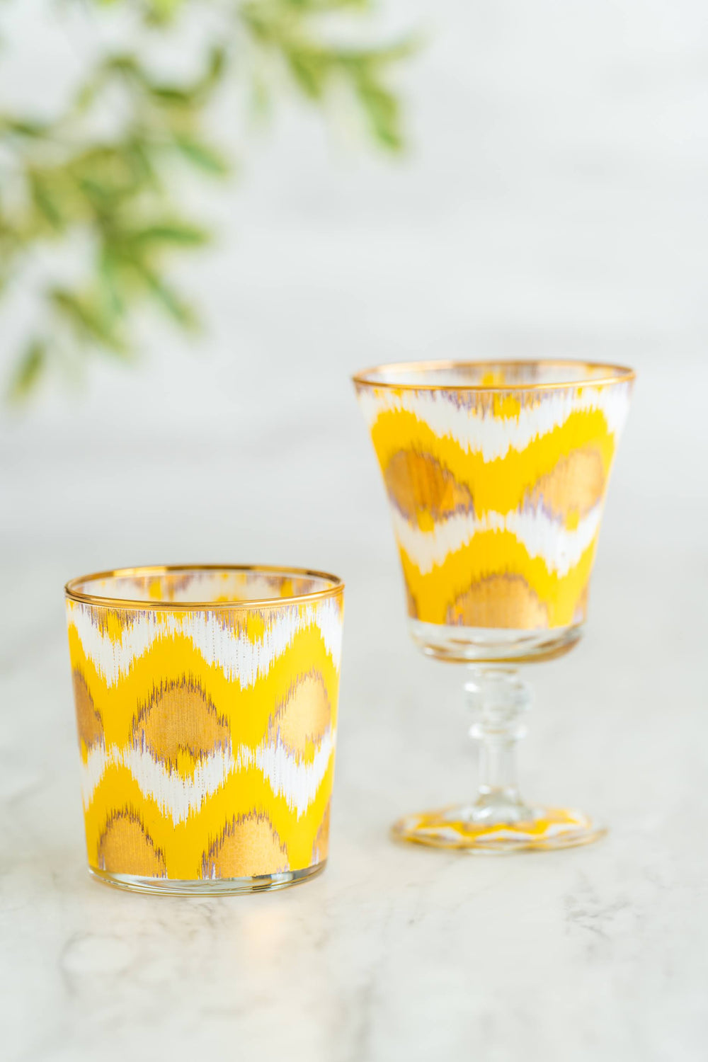 Les Ottomans イカット柄グラス2つセットとおまけ付き Les Ottomans – Blooming Home